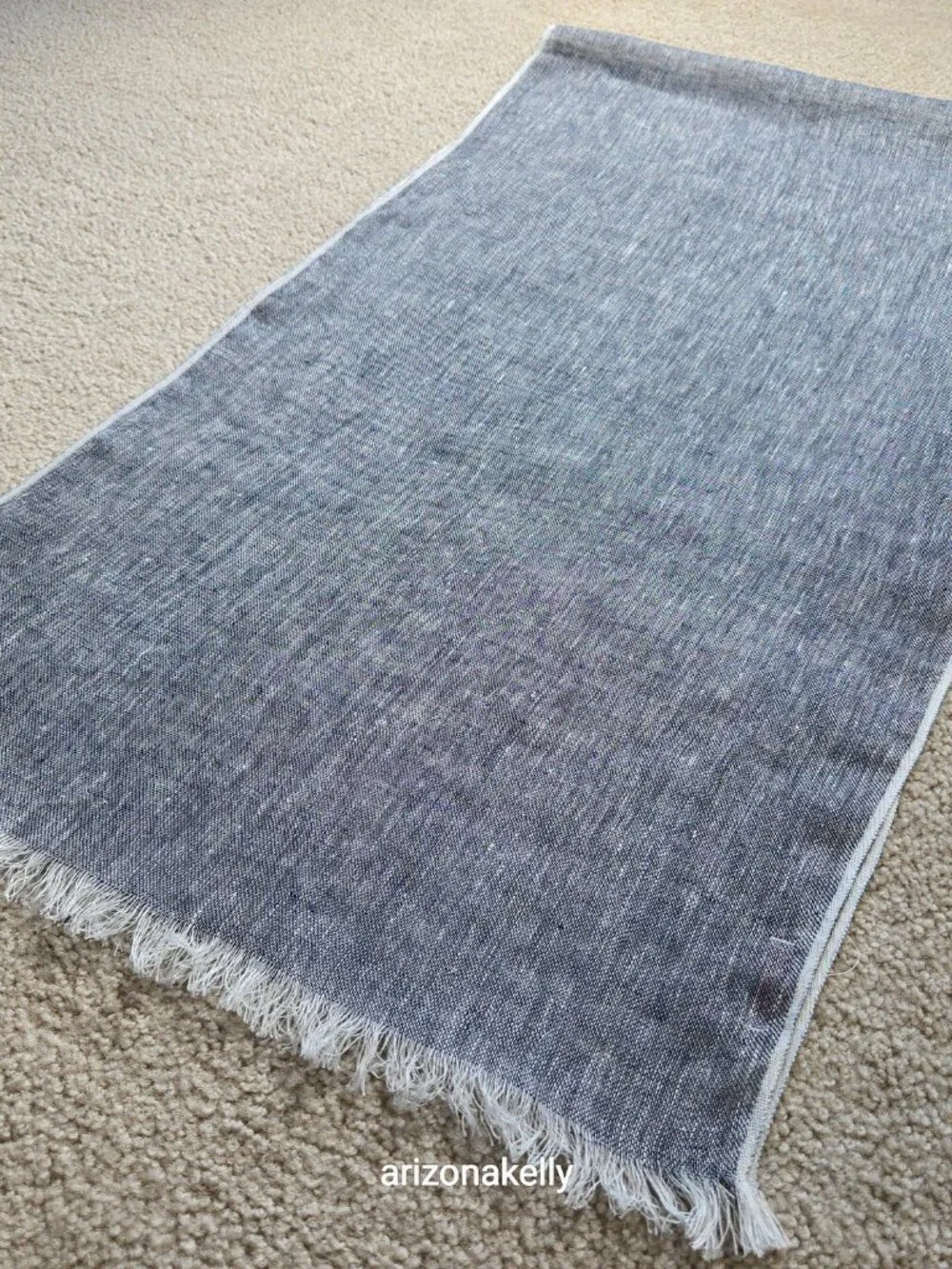 NWOT Pisu Linen Scarf NAVY BLUE